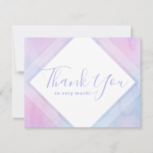 Pastel Watercolor Elegant Birthday Purple Thank You Card