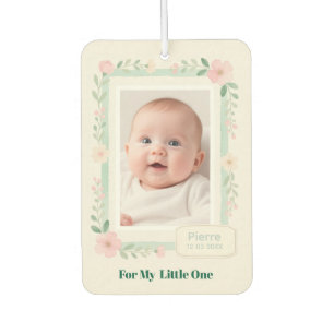 Pastel Watercolor Floral Empty Photo Frame Car Air Freshener