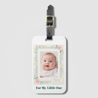 Pastel Watercolor Floral Empty Photo Frame Luggage Tag