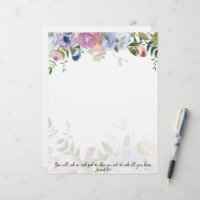 Pastel watercolor floral Jeremiah 29:13 scripture
