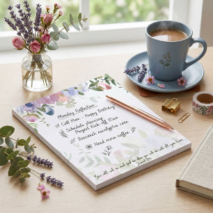 Pastel watercolor floral Jeremiah 29:13 scripture Notepad