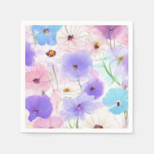 Pastel Watercolor Floral  Napkin