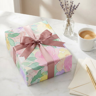 Pastel Watercolor Floral Pattern – Soft Spring  Wrapping Paper