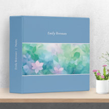 Pastel Watercolor Floral Personalised Binder