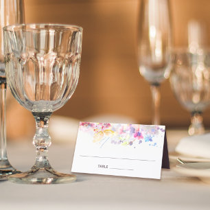 Pastel Watercolor Floral Place Card