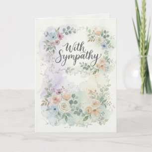 Pastel Watercolor Floral Sympathy Bereavement Card
