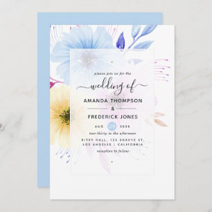 Pastel Watercolor Floral Wedding Invitation