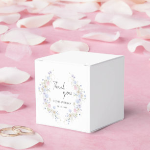 Pastel Watercolor Floral Wedding Wreath Favour Box