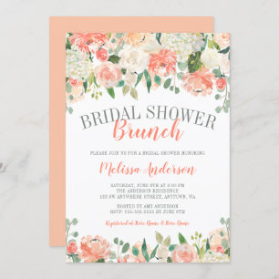 Pastel Watercolor Flower Brunch Bridal Shower Invitation
