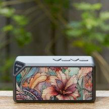 Pastel Watercolor Flowered Bluetooth Speaker