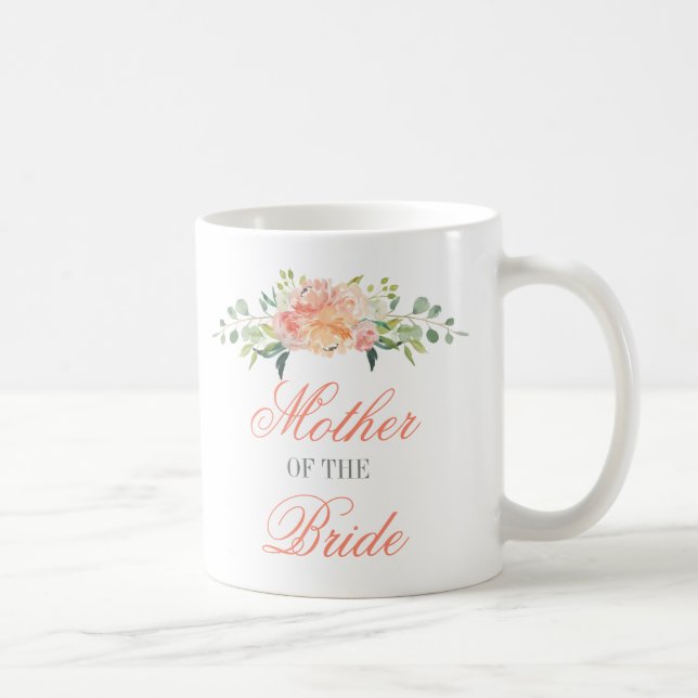Pastel Watercolor Flowers Mother of the Bride Coffee Mug (Right)