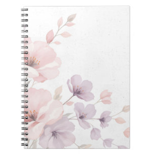 Pastel Watercolor Flowers Notebook