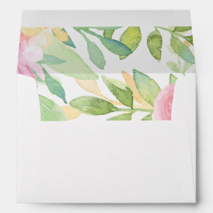 Pastel Watercolor Flowers Return Address Envelope