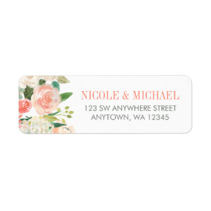Pastel Watercolor Flowers Return Address Label