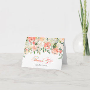 Pastel Watercolor Flowers Thank You Card