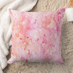 Pastel Watercolor & Galaxy Nebula Abstract Pattern Cushion