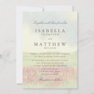 Pastel Watercolor Garden Wedding Invitation