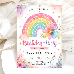 Pastel Watercolor Girl Party Invitation