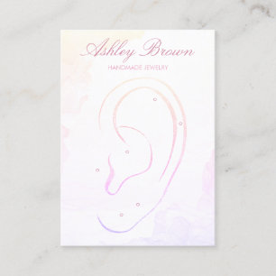 Pastel Watercolor Handmade Jewellery Earring Displ Business Card