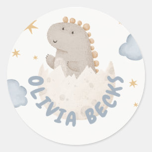 Pastel Watercolor Illustrative Baby Shower Classic Round Sticker