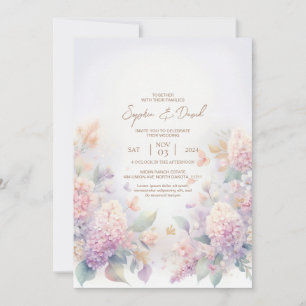Pastel Watercolor lilac Wedding Invitation