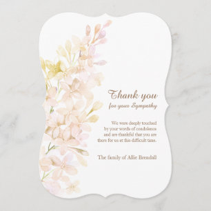 Pastel Watercolor Lilacs Bereavement Thank You Card