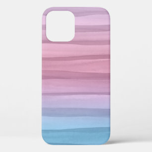 Pastel Watercolor Lines Pattern iPhone 12 Pro Case
