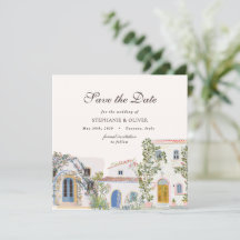 Pastel Watercolor Mediterranean Save The Date