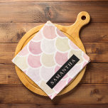 Pastel Watercolor Mermaid Scales Pattern With Name Tea Towel<br><div class="desc">Pastel Watercolor Mermaid Scales Pattern With Name</div>
