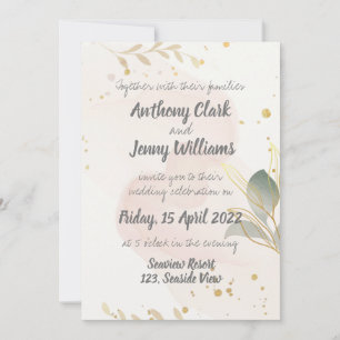 Pastel Watercolor Modern Wedding Invitation