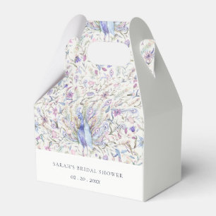 Pastel Watercolor Peacock Flora Bridal Shower Favour Box
