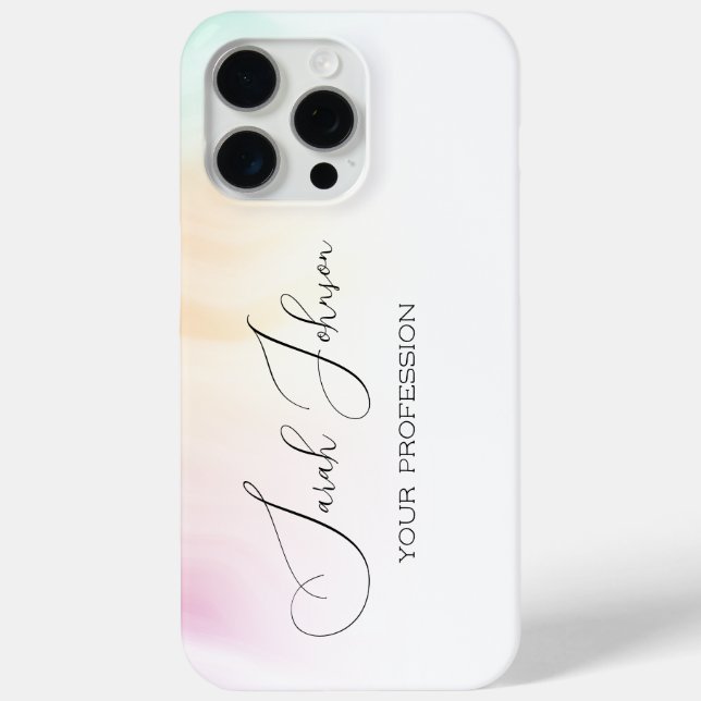 Pastel Watercolor Personalised iPhone Case (Back)