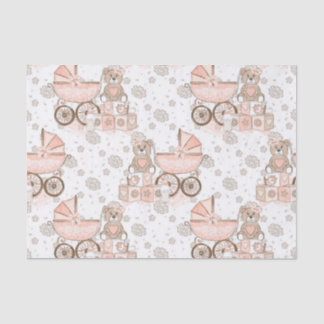 PASTEL WATERCOLOR PINK BABY GIRL BLOCKS TISSUE PAPER