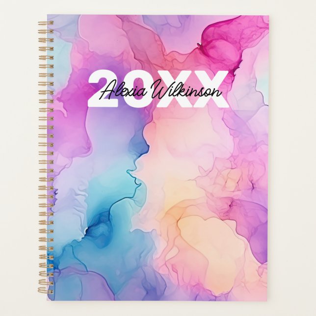 Pastel Watercolor Planner (Front)