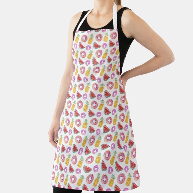 Pastel Watercolor Pool Float Pattern Apron (Insitu)