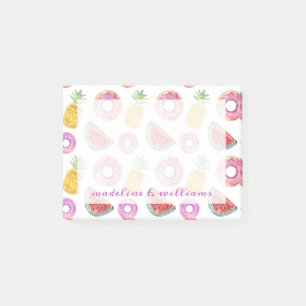 Pastel Watercolor Pool Float Pattern Post-it Notes