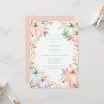 Pastel Watercolor Pumpkins Engagement Party