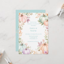 Pastel Watercolor Pumpkins Wedding Celebration