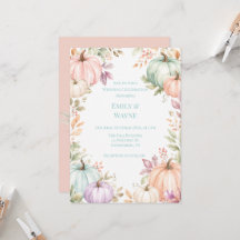 Pastel Watercolor Pumpkins Wedding Celebration
