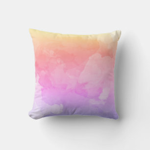 Pastel Watercolor Purple Yellow Cushion