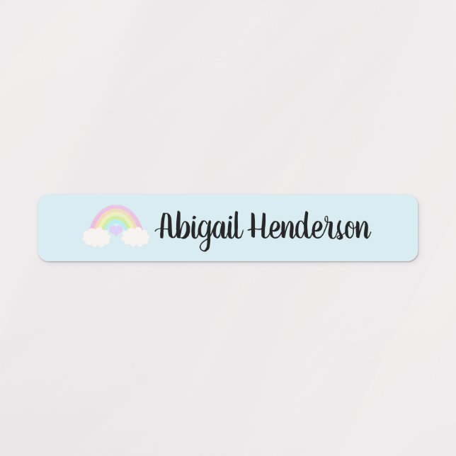 Pastel Watercolor Rainbow Name Labels (Design 1)