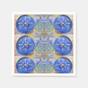 Pastel Watercolor Snowflakes  Napkin