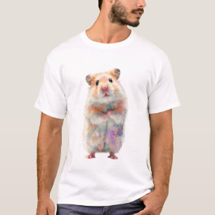 Pastel Watercolor Splatter Galaxy Hamster Men T-Shirt