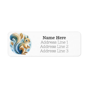 Pastel Watercolor Squirrel Return Address Label