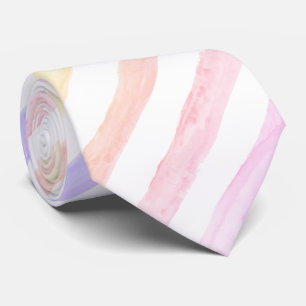 Pastel Watercolor Striped Pattern Tie