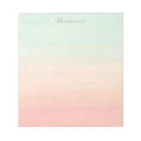 Pastel Watercolor Stripes Green Peach Personalised