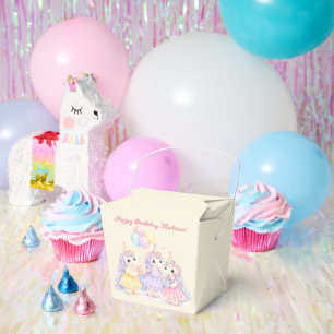 Pastel Watercolor Unicorn Girls Birthday Favour Box