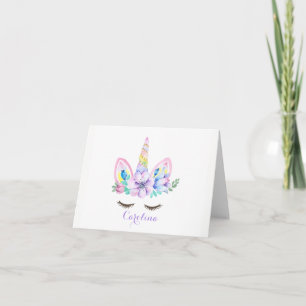 Pastel Watercolor Unicorn Notecard