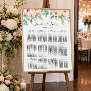 Pastel Watercolor Wedding Seating Chart