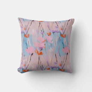 Pastel Watercolor Wildflower Cushion